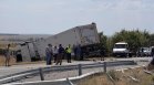 Медицински хеликоптер транспортира пострадал при катастрофата с ТИР на АМ "Тракия"