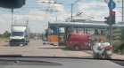 Верижна катастрофа с трамвай в квартал "Дружба" в София
