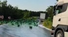 Десетки касетки с бира се разляха при инцидент край село Прилеп (+ВИДЕО)