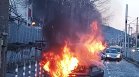 Джип се запали в центъра на София
