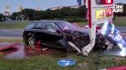 Пияна шофьорка се заби в рекламно пано на бензиностанция в Бургас