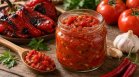 Домашна апетитка с печени чушки, домати и люти чушлета