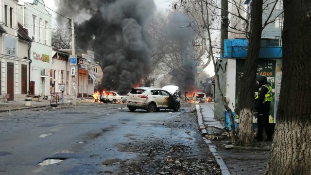 Наскоро освободеният град Херсон в Южна Украйна беше подложен на