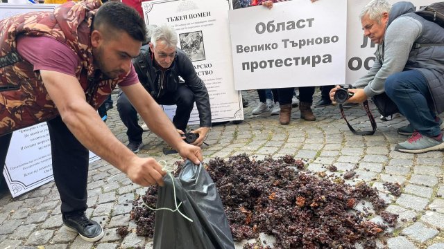 Националното сдружение на българските лозари излезе на протест пред Министерството