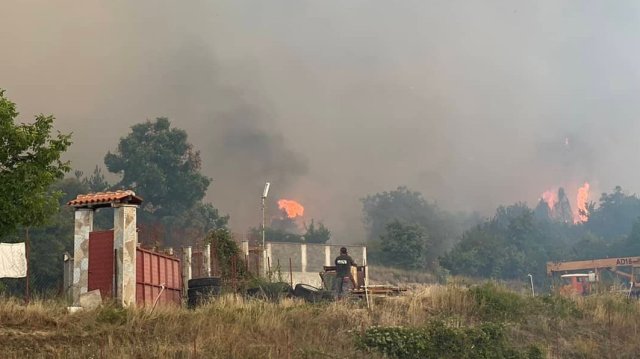 Пожарът край Казанлък вече е потушен.Екипи на пожарната и горското